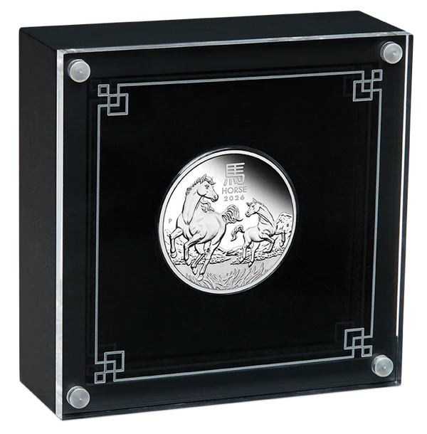 THE PERTH MINT - AUSTRALIAN LUNAR SERIES III 2026 YEAR OF THE HORSE 1/2OZ SILVER PROOF COIN