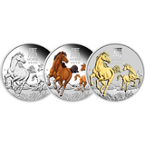 THE PERTH MINT - AUSTRALIAN LUNAR SERIES III 2026 YEAR OF THE HORSE 1OZ SILVER TRIO 