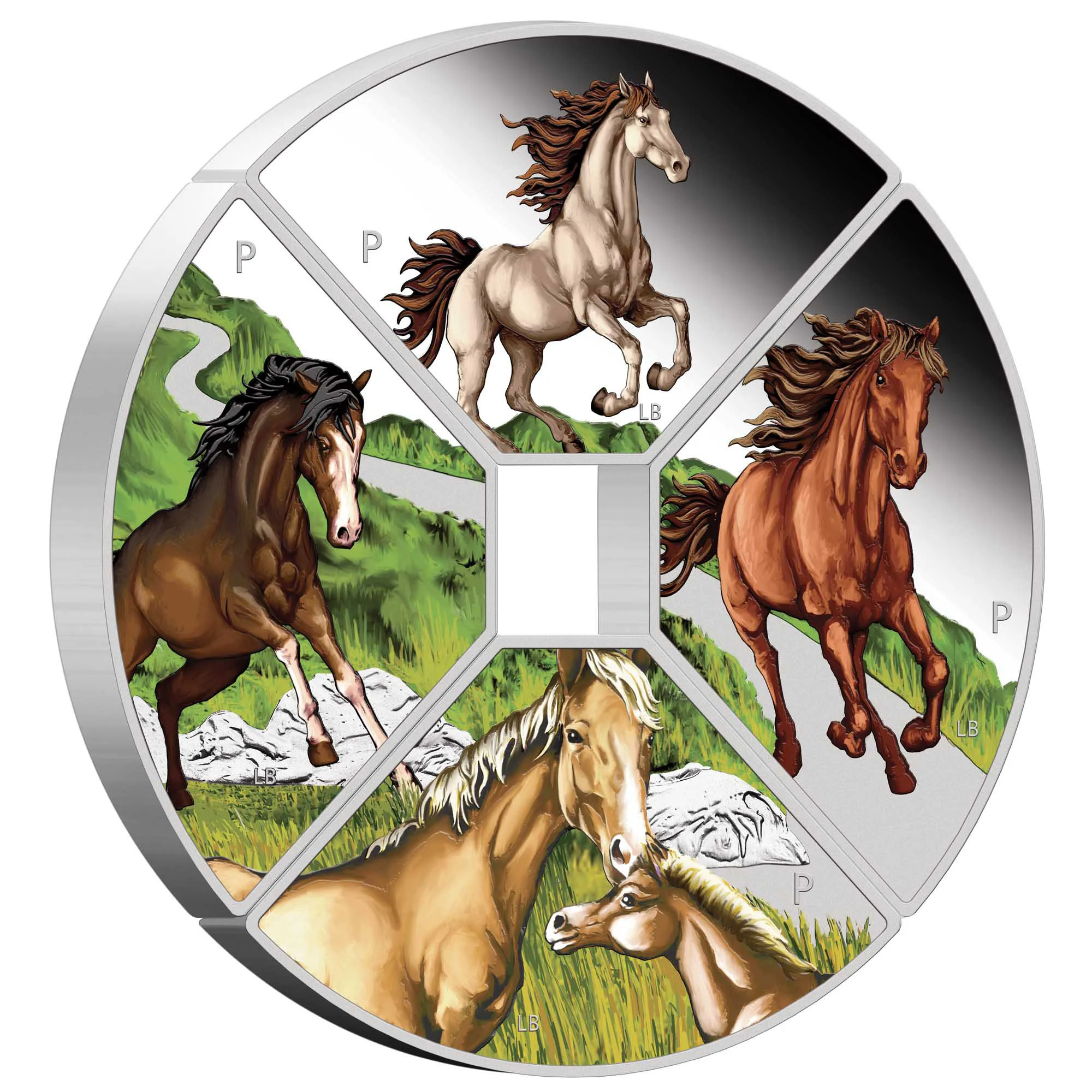 THE PERTH MINT - YEAR OF THE HORSE QUADRANT 2026 1OZ SILVER PROOF COLOURED FOUR-COIN SET