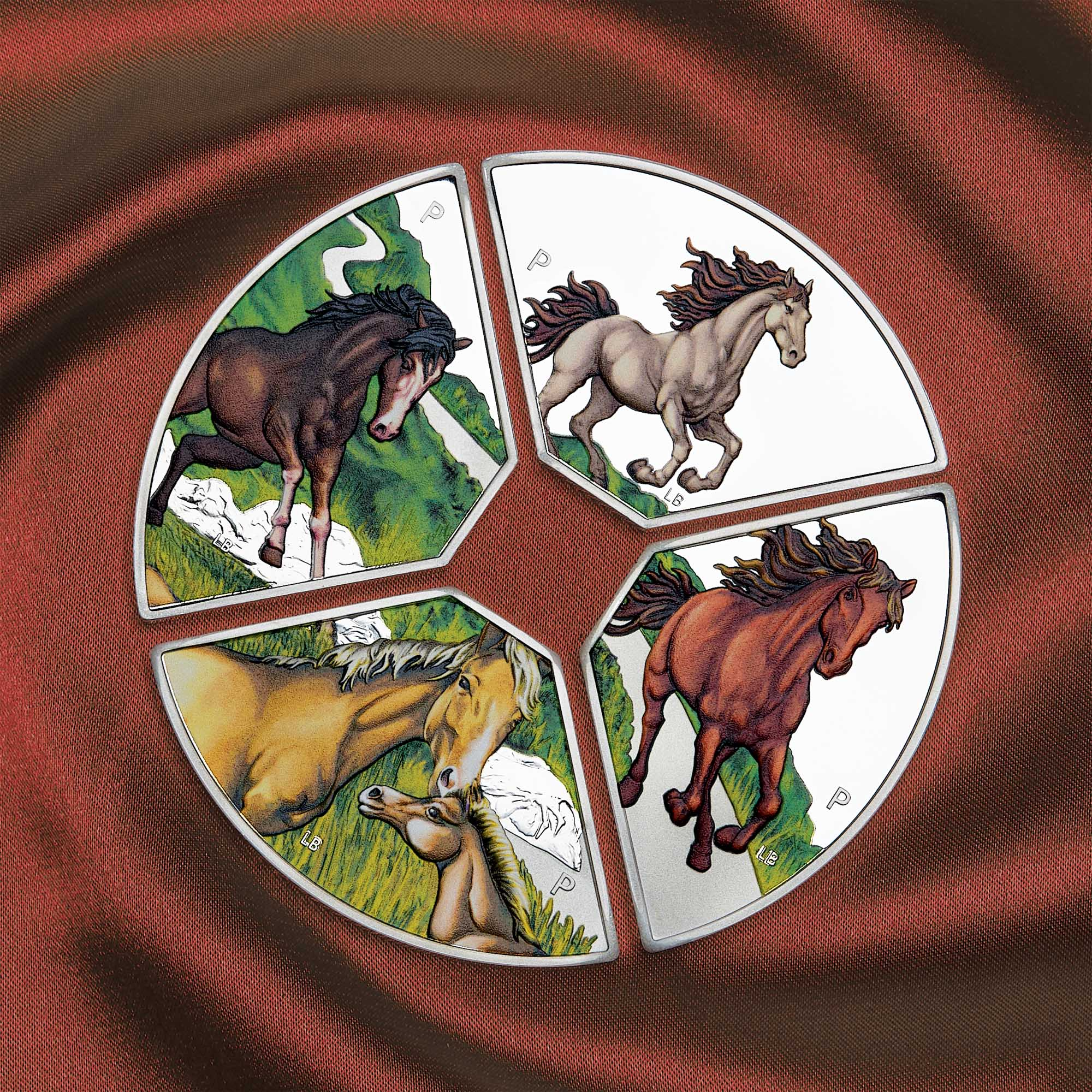 THE PERTH MINT - YEAR OF THE HORSE QUADRANT 2026 1OZ SILVER PROOF COLOURED FOUR-COIN SET