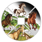 THE PERTH MINT - YEAR OF THE HORSE QUADRANT 2026 1OZ SILVER PROOF COLOURED FOUR-COIN SET