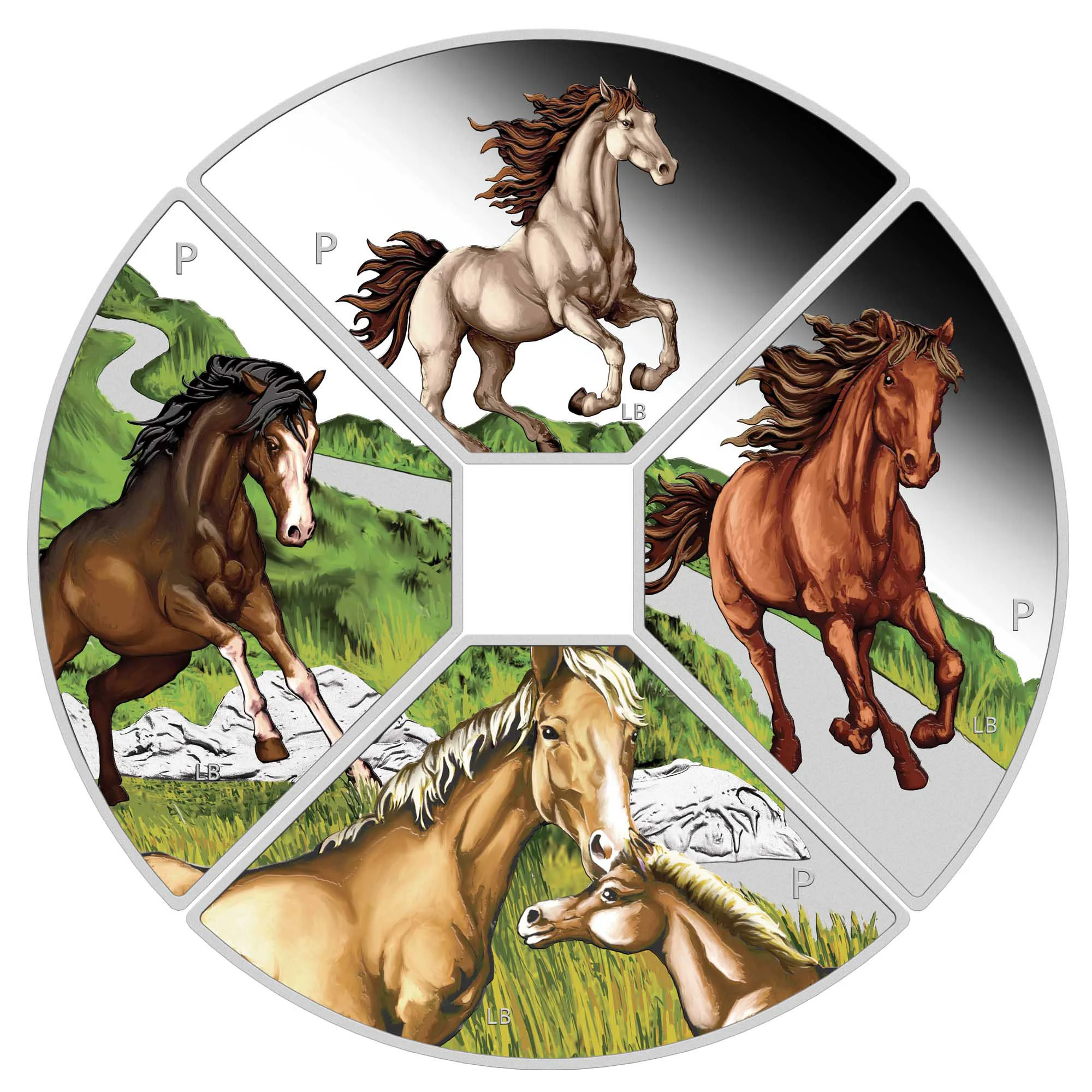 THE PERTH MINT - YEAR OF THE HORSE QUADRANT 2026 1OZ SILVER PROOF COLOURED FOUR-COIN SET