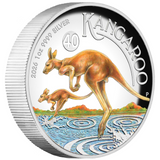 THE PERTH MINT - AUSTRALIAN KANGAROO 2026 1OZ SILVER PROOF HIGH RELIEF COLOURED COIN