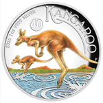 THE PERTH MINT - AUSTRALIAN KANGAROO 2026 1OZ SILVER PROOF HIGH RELIEF COLOURED COIN