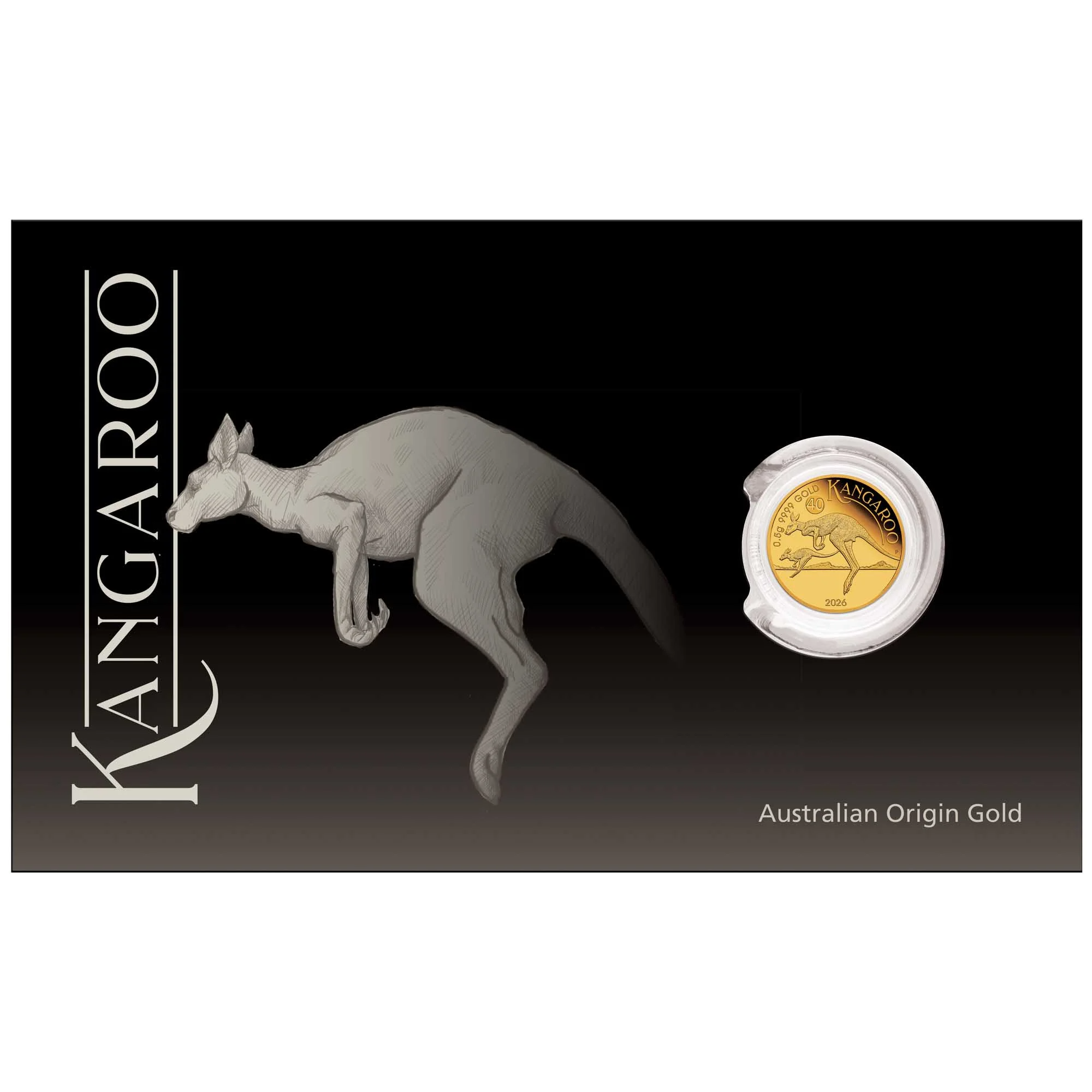 THE PERTH MINT - MINI ROO 2026 0.5G GOLD PROOF COIN IN CARD