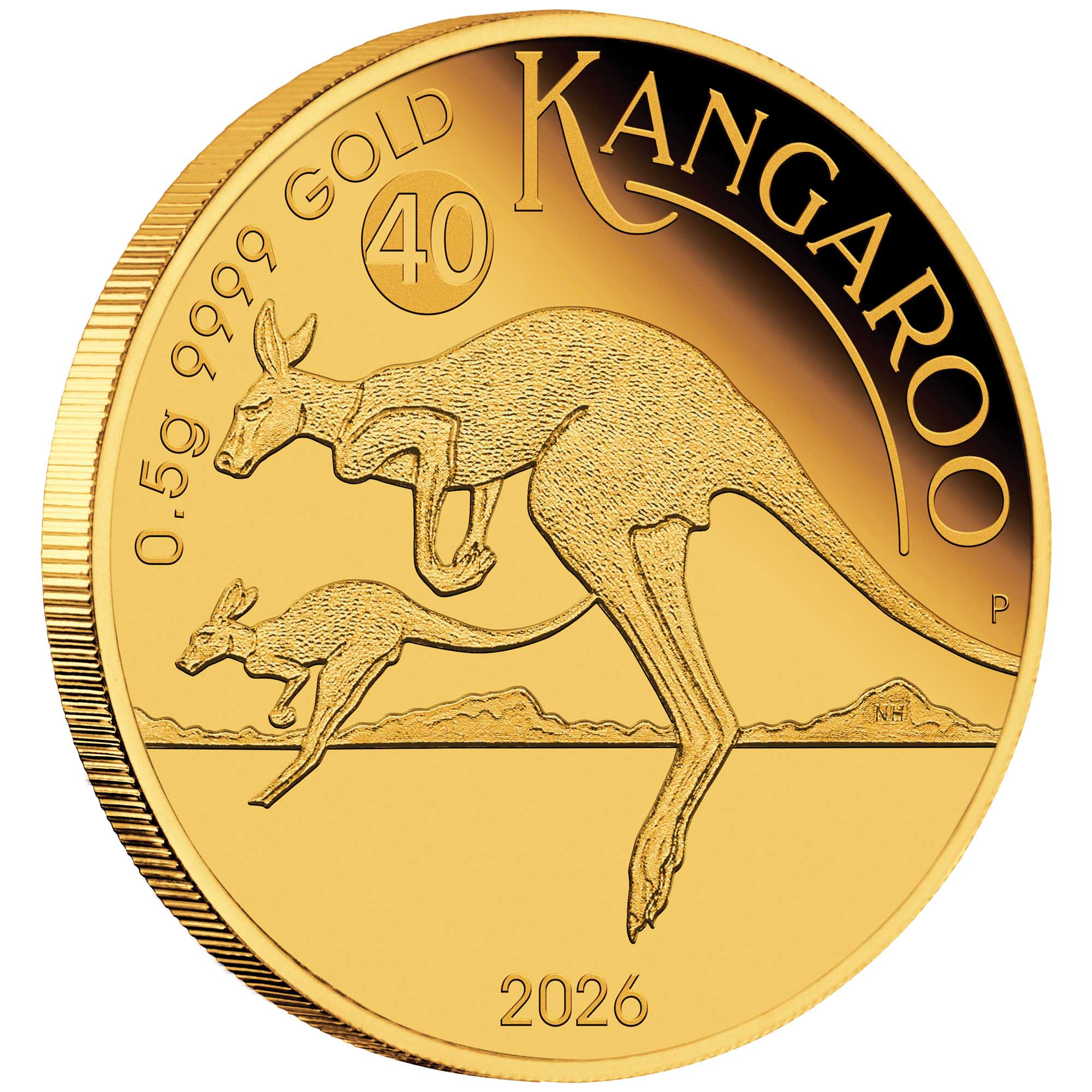 THE PERTH MINT - MINI ROO 2026 0.5G GOLD PROOF COIN IN CARD
