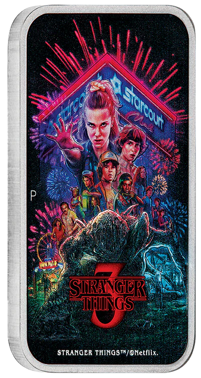 THE PERTH MINT - STRANGER THINGS | SEASON 3 2026 1OZ SILVER COLOURED RECTANGULAR COIN