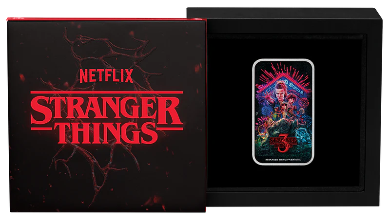 THE PERTH MINT - STRANGER THINGS | SEASON 3 2026 1OZ SILVER COLOURED RECTANGULAR COIN