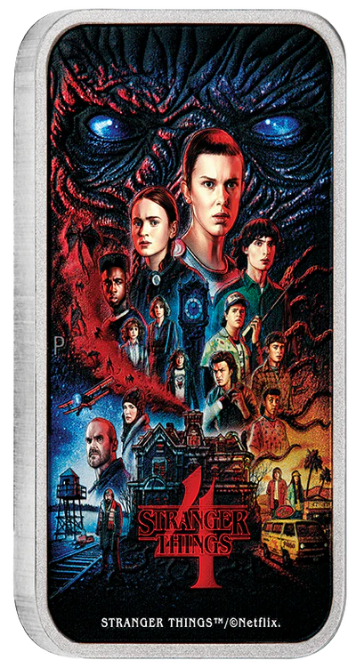 THE PERTH MINT - STRANGER THINGS | SEASON 4 2026 1OZ SILVER COLOURED RECTANGULAR COIN