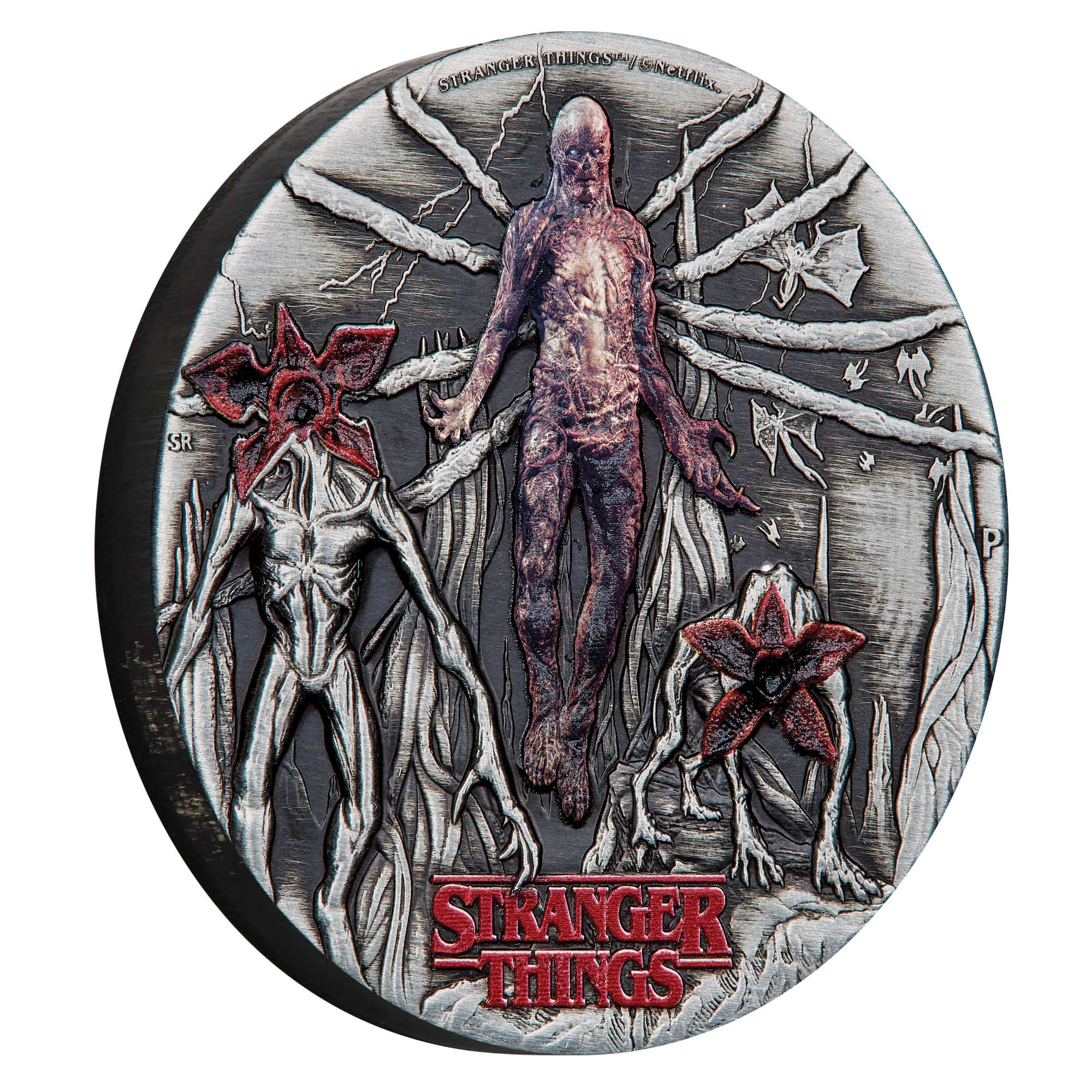 THE PERTH MINT - STRANGER THINGS | VILLAINS 2026 2OZ SILVER ANTIQUED COLOURED COIN 