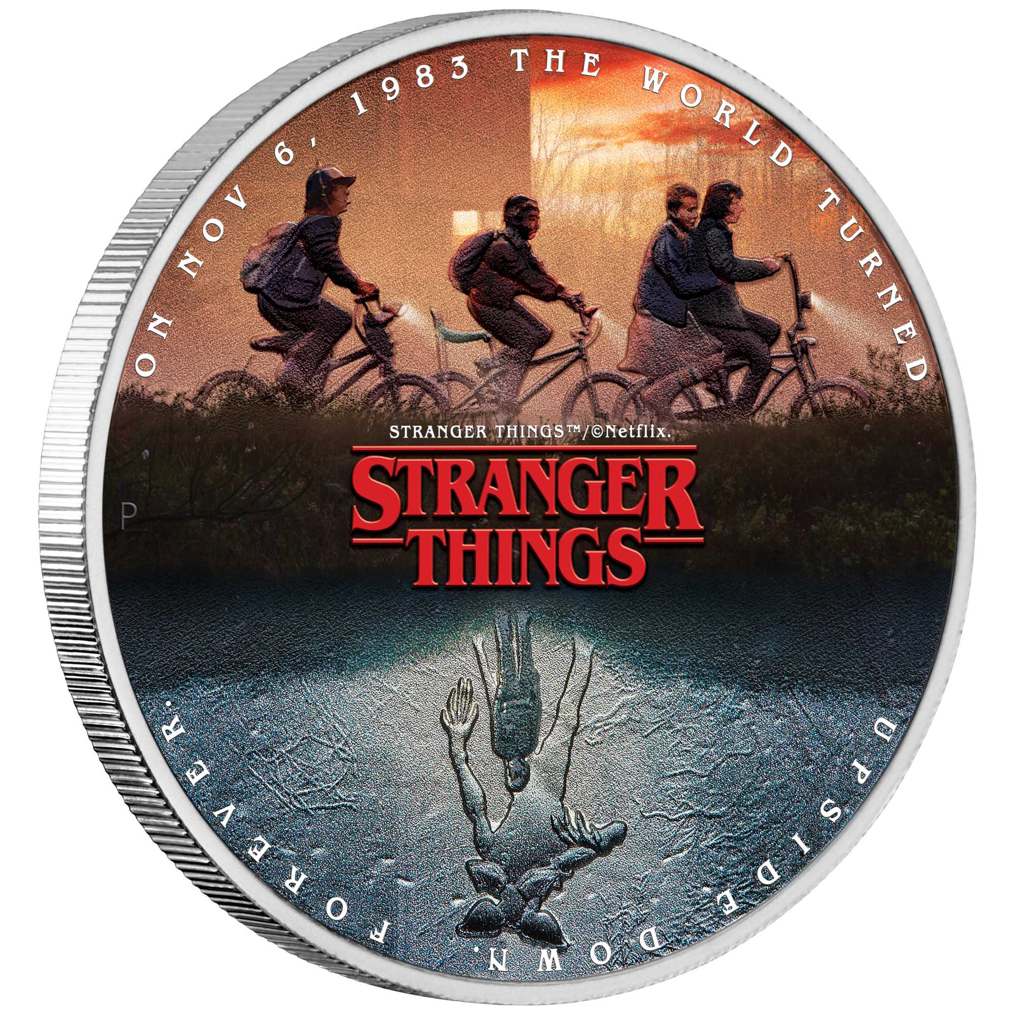 THE PERTH MINT - STRANGER THING | THE UPSIDE DOWN 2026 1OZ SILVER COLOURED COIN 