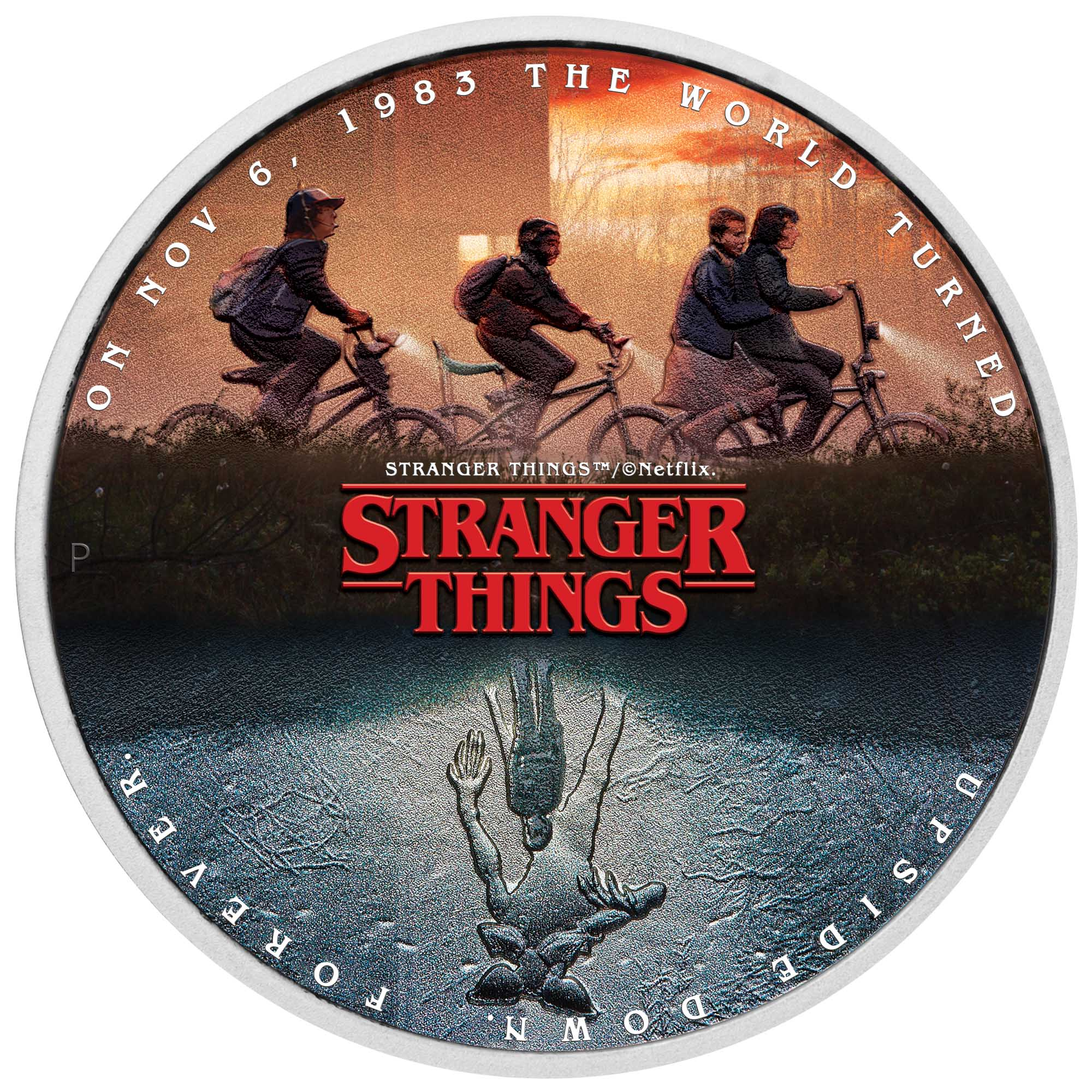 THE PERTH MINT - STRANGER THING | THE UPSIDE DOWN 2026 1OZ SILVER COLOURED COIN 
