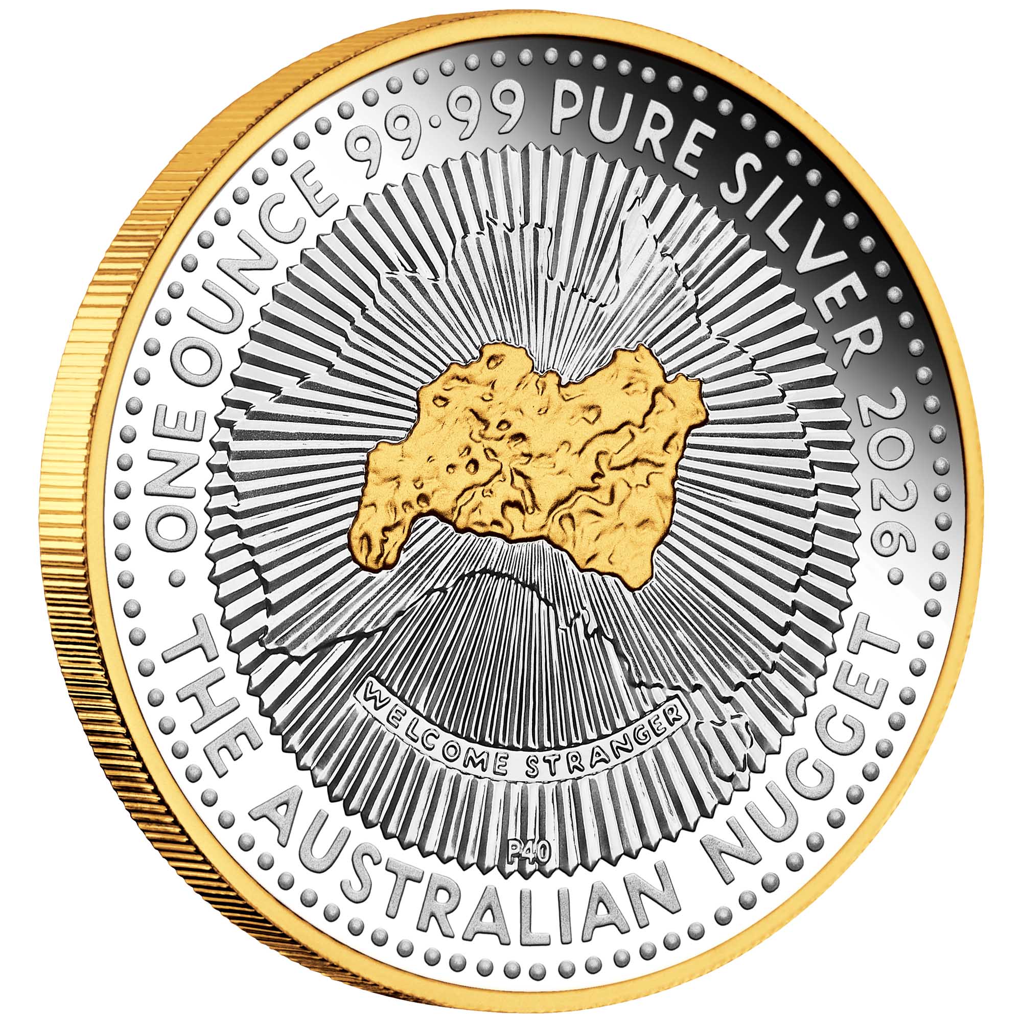 THE PERTH MINT - 40TH ANNIVERSARY OF THE AUSTRALIAN NUGGET GOLD COIN PROGRAM 2026 | 1OZ SILVER PROOF GILDED COIN