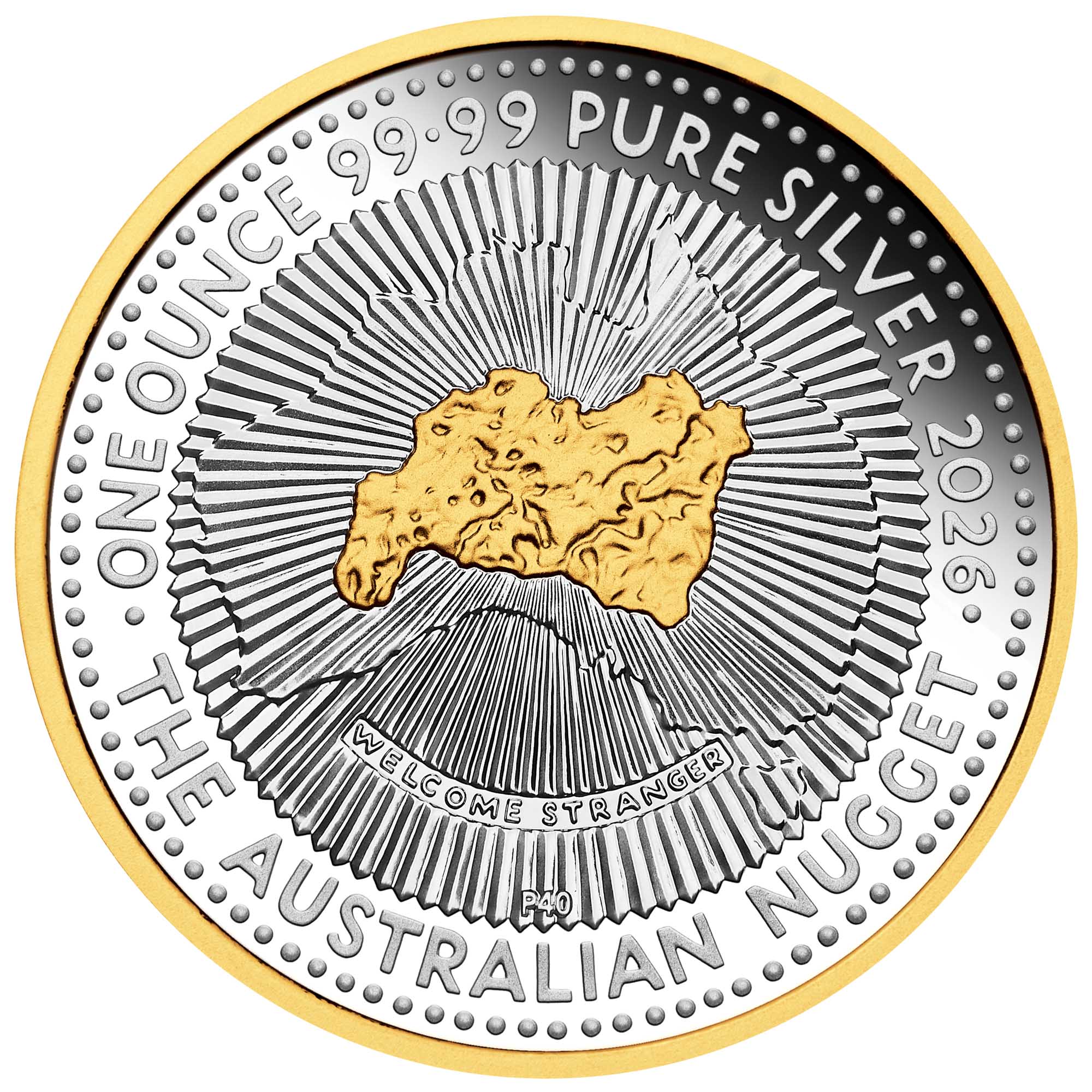 THE PERTH MINT - 40TH ANNIVERSARY OF THE AUSTRALIAN NUGGET GOLD COIN PROGRAM 2026 | 1OZ SILVER PROOF GILDED COIN