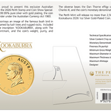 THE PERTH MINT - AUSTRALIAN KOOKABURRA PERTH STAMP AND COIN SHOW 2026 1OZ SILVER GOLD-PLATED COIN IN CARD