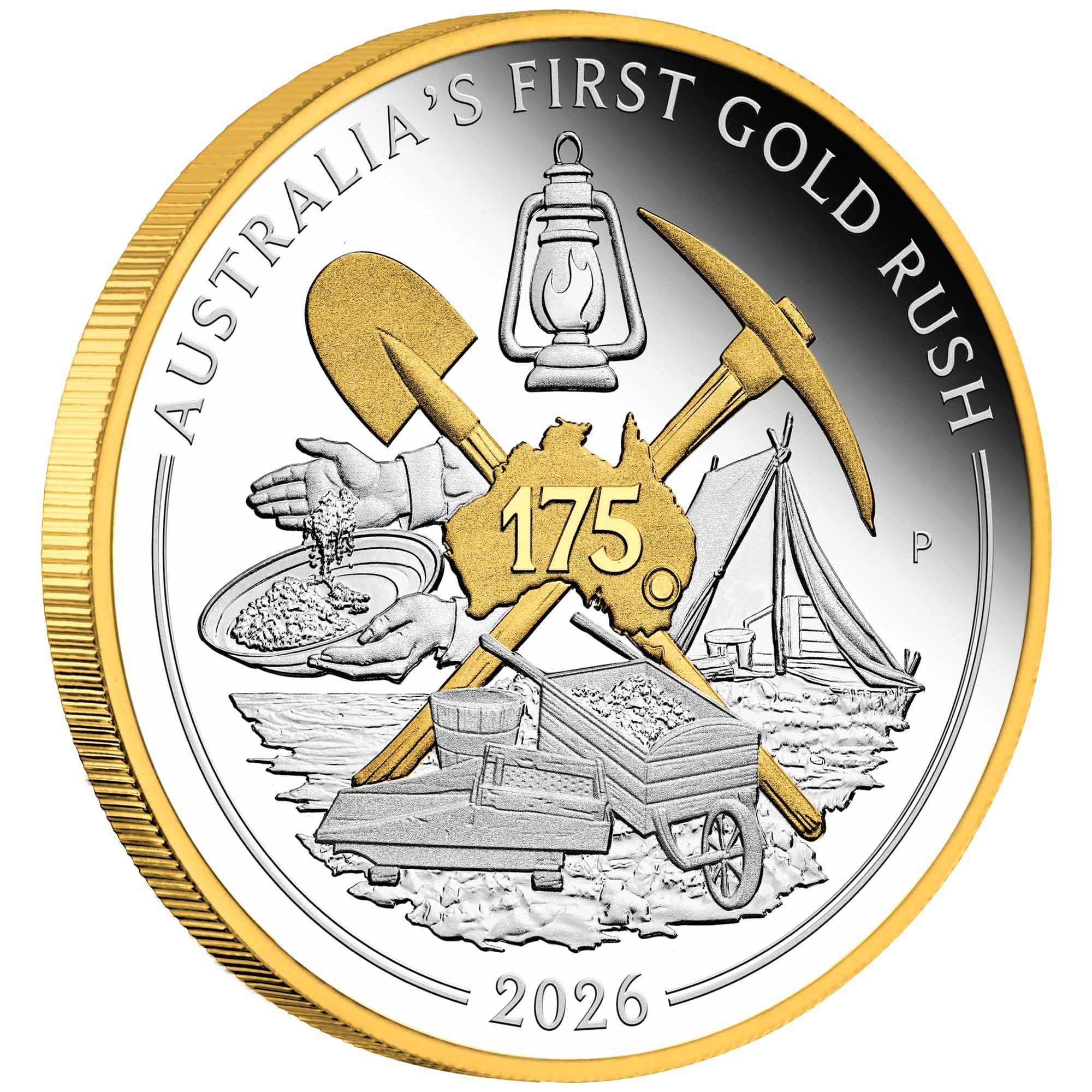 THE PERTH MINT - AUSTRALIA'S FIRST GOLD RUSH 175TH ANNIVERSARY 2026 1OZ SILVER PROOF GILDED COIN