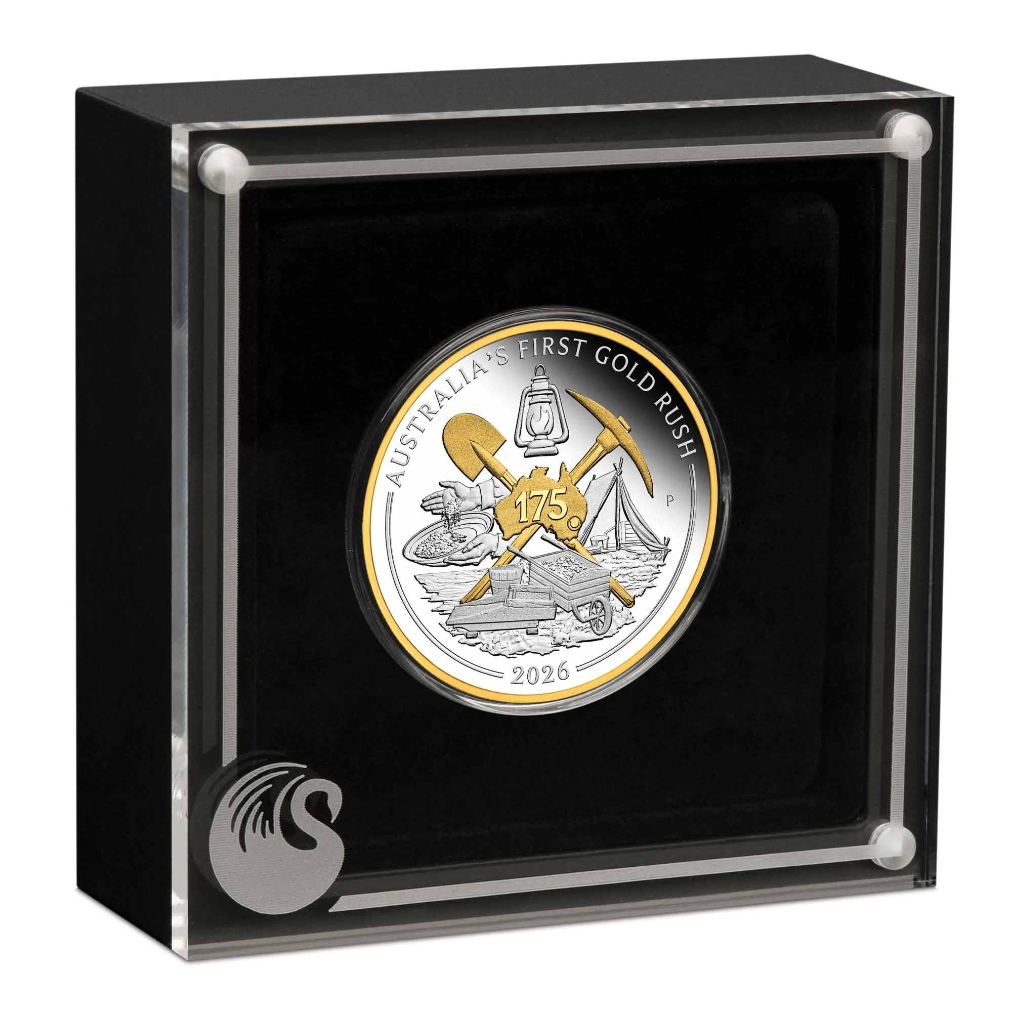 THE PERTH MINT - AUSTRALIA'S FIRST GOLD RUSH 175TH ANNIVERSARY 2026 1OZ SILVER PROOF GILDED COIN