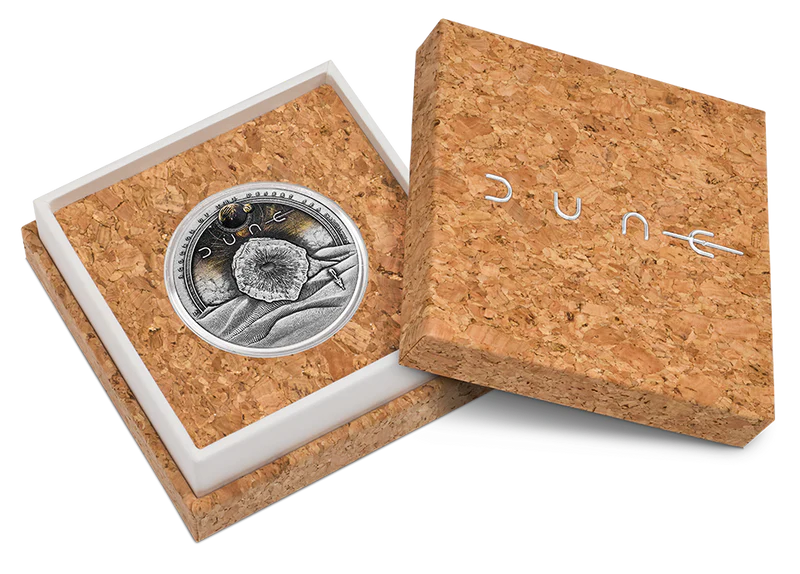 THE PERTH MINT - DUNE SCOURGE OF THE DESERT SEA 2026 2OZ SILVER ANTIQUED COLOURED COIN