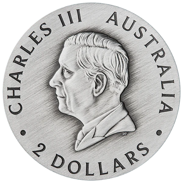 THE PERTH MINT - BUTTERFLY 2026 2OZ SILVER ANTIQUED COLOURED COIN 