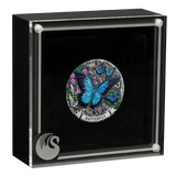 THE PERTH MINT - BUTTERFLY 2026 2OZ SILVER ANTIQUED COLOURED COIN 