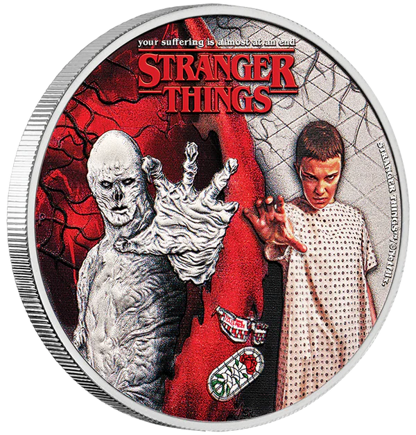 THE PERTH MINT - STRANGER THINGS | ELEVEN + VECNA 2026 1/2OZ SILVER COLOURED COIN