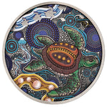 THE PERTH MINT - TURTLE YAUNATI 2026 2OZ SILVER ANTIQUED COLOURED COIN