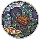 THE PERTH MINT - TURTLE YAUNATI 2026 2OZ SILVER ANTIQUED COLOURED COIN