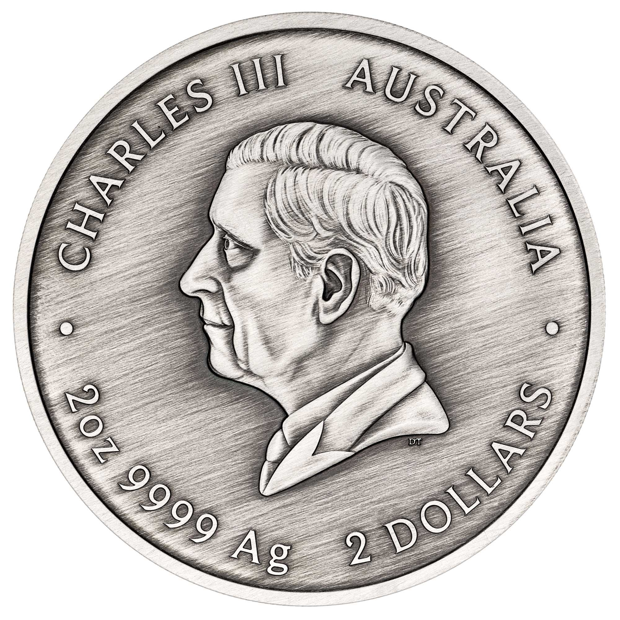 THE PERTH MINT - TURTLE YAUNATI 2026 2OZ SILVER ANTIQUED COLOURED COIN