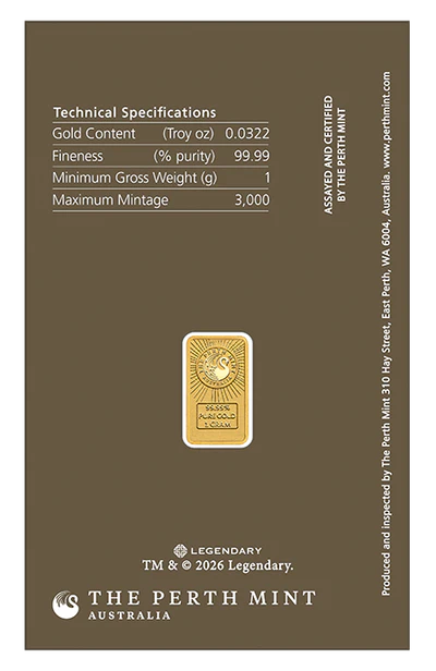 THE PERTH MINT  - DUNE 2026 1G GOLD COLOURED MINTED BAR