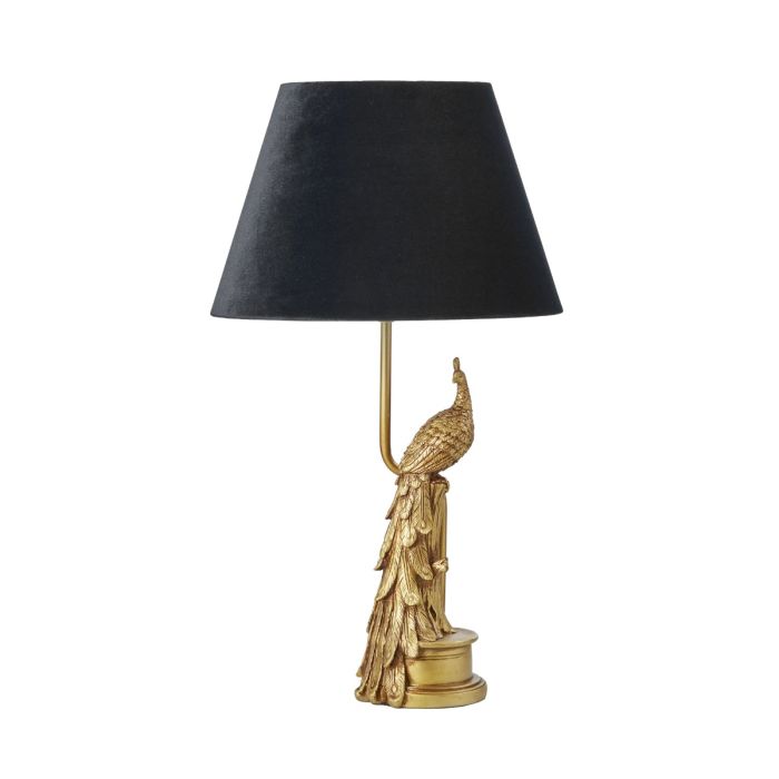 SOCIETY HOME - PEACOCK TABLE LAMP | BLACK