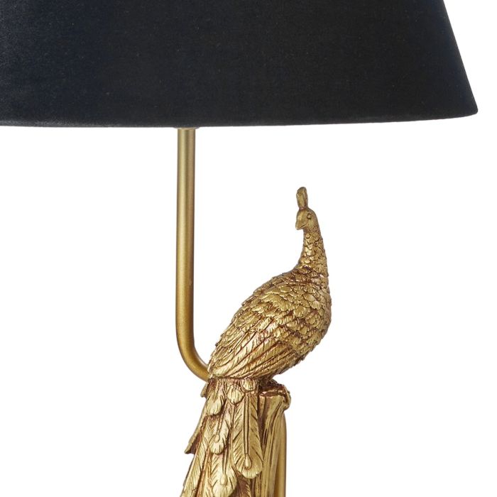 SOCIETY HOME - PEACOCK TABLE LAMP | BLACK