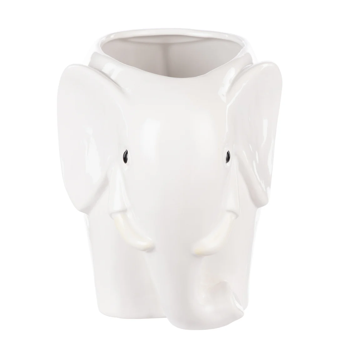 EMPORIUM - BRYNLEE ELEPHANT VASE | WIDE WHITE