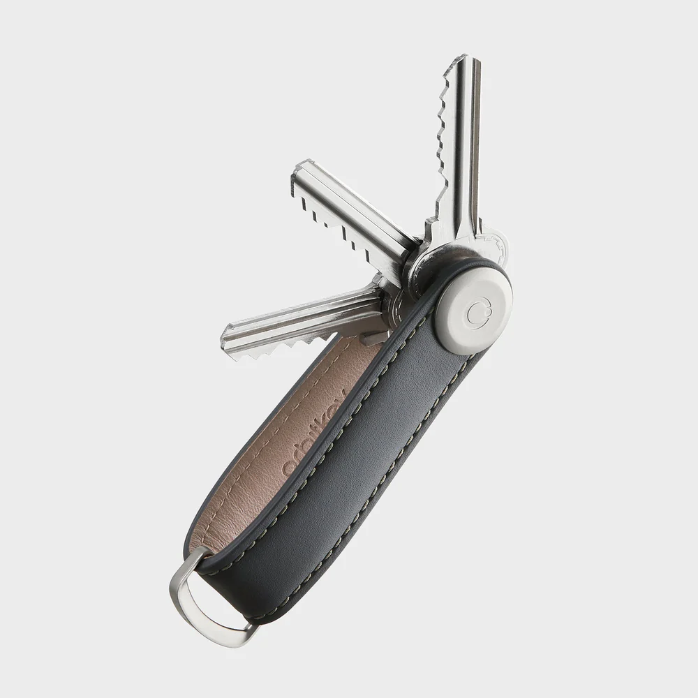 ORBITKEY - KEY ORGANISER | LEATHER | CHARCOAL WITH GREY STITCHING