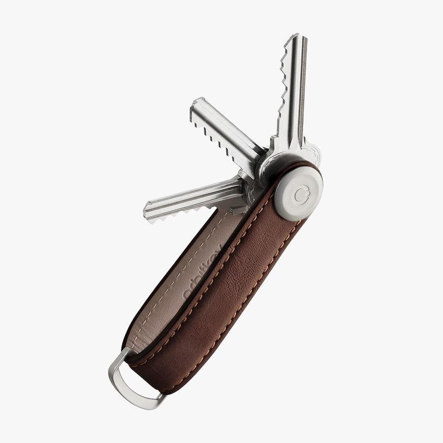 ORBITKEY - KEY ORGANISER | LEATHER | ESPRESSO WITH BROWN STITCHING