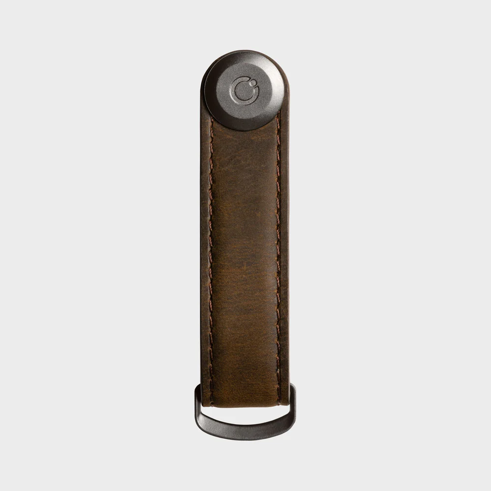 ORBITKEY - KEY ORGANISER | CRAZY HORSE | OAK BROWN WITH BROWN STITCHING