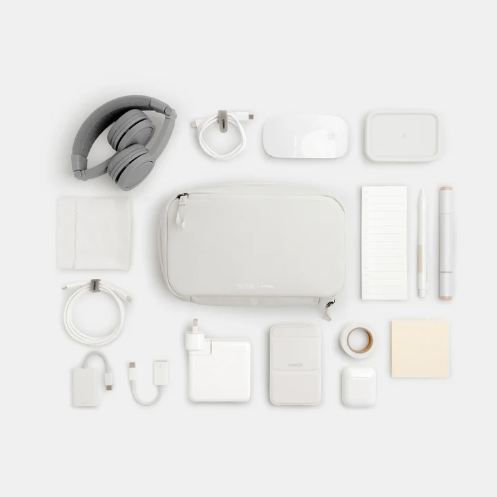 ORBITKEY - KONMARI | ORBITKEY 2-IN-1 TECH POUCH | STONE
