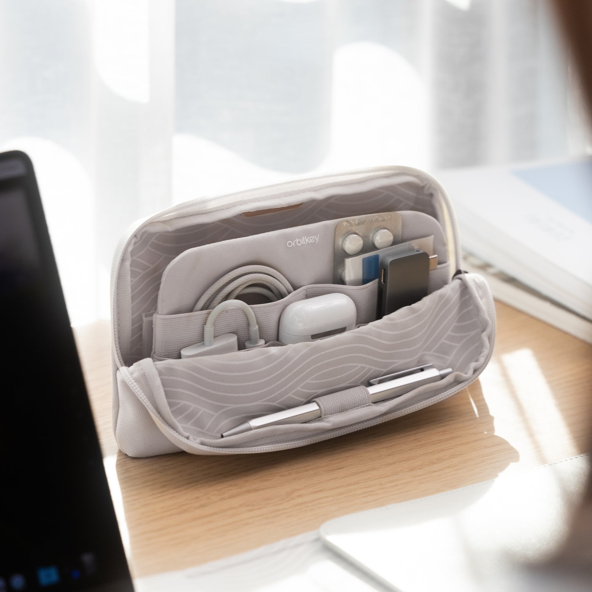 ORBITKEY - KONMARI | ORBITKEY DESK POUCH | STONE