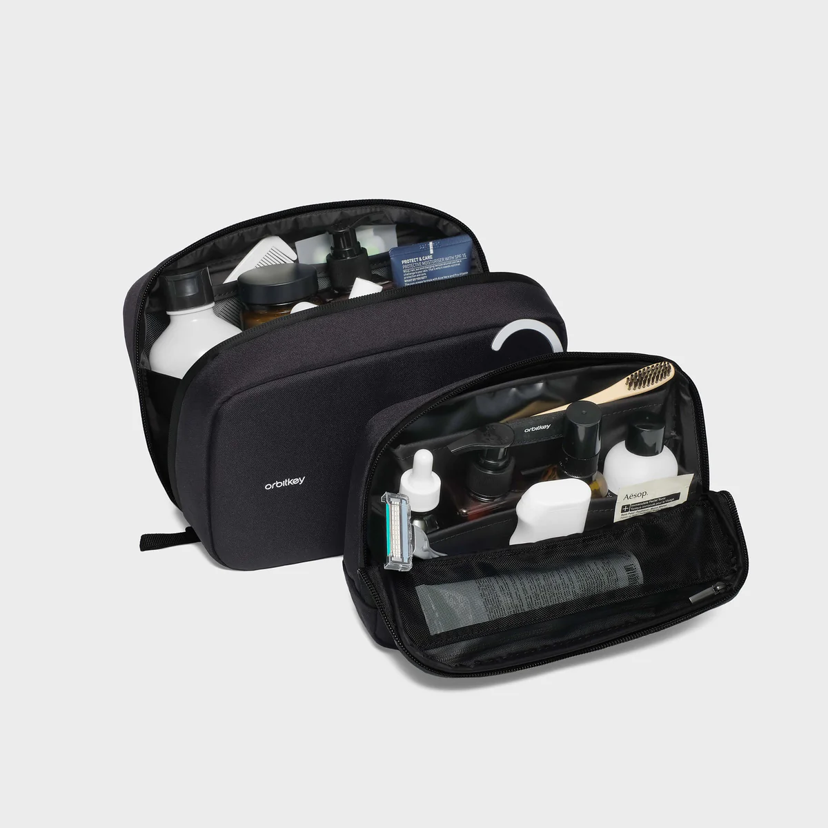 ORBITKEY - 2-IN-1 TOILETRY BAG | BLACK