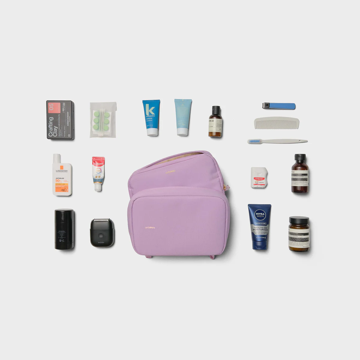 ORBITKEY - 2-IN-1 TOILETRY BAG | LILAC