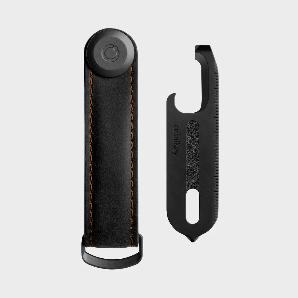 ORBITKEY - KEY ORGANISER CRAZY HORSE + MULTI-TOOL V2 SET | BLACK