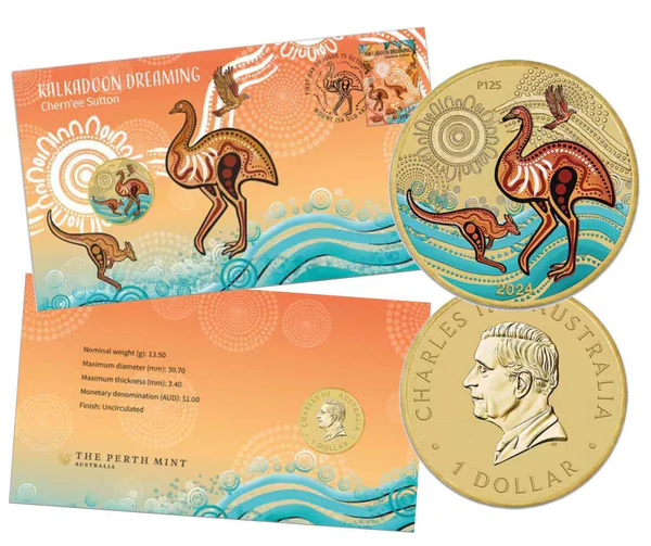 THE PERTH MINT - KALKADOON DREAMING 2024 STAMP AND COIN COVER