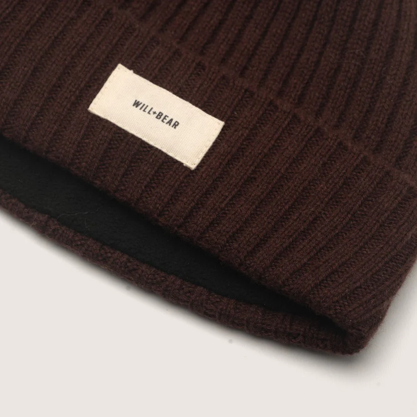 WILL + BEAR - LEVI DARK BROWN |  WOOL BEANIE