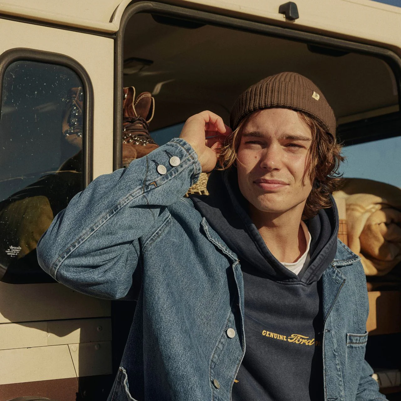 WILL + BEAR - TOBY FISHERMAN BEANIE [CLR:BROWN]