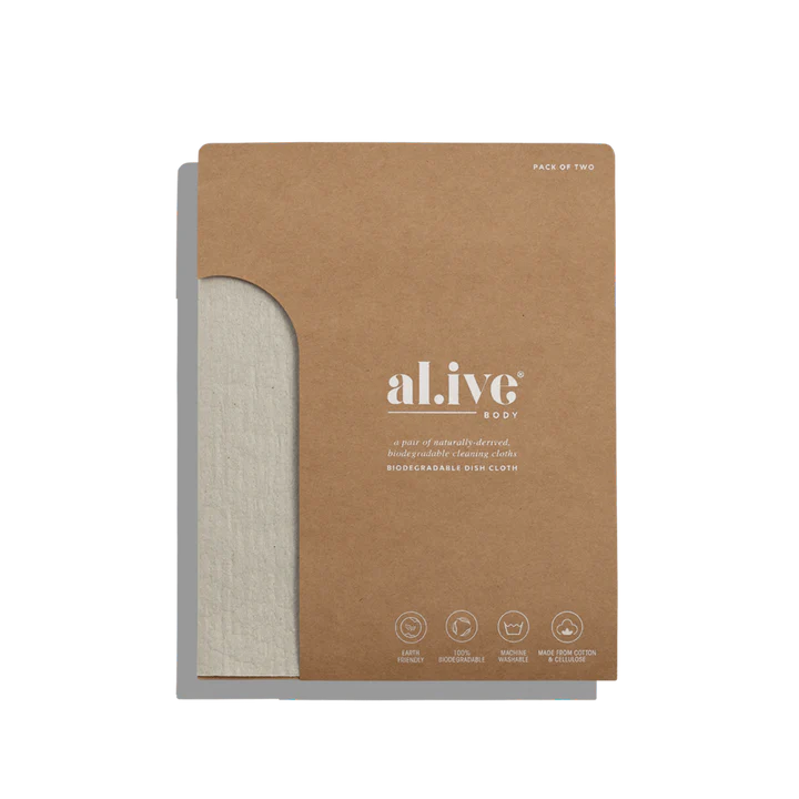 ALIVE BODY - BIODEGRADABLE DISH CLOTH | PACK OF 2