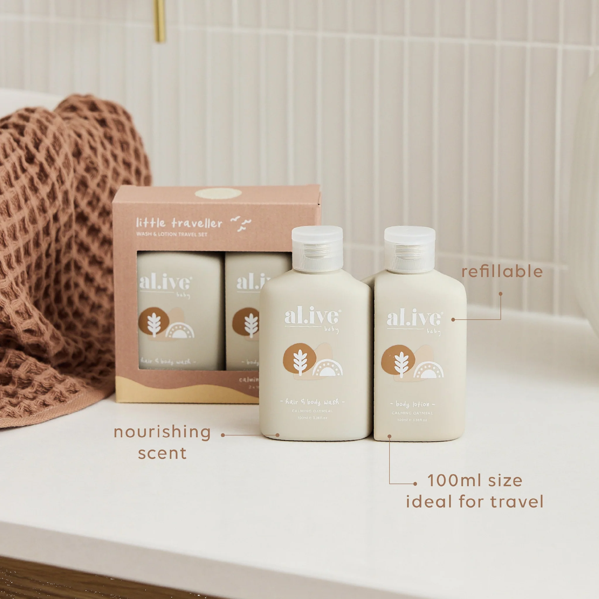 AL.IVE BODY - LITTLE TRAVELLER | WASH & LOTION TRAVEL SET