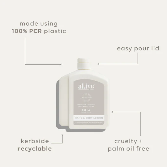 AL.IVE BODY - LOTION REFILL | SEA COTTON & COCONUT 650ML