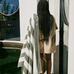 HOMMEY - BEACH TOWEL | MATCHA STRIPES