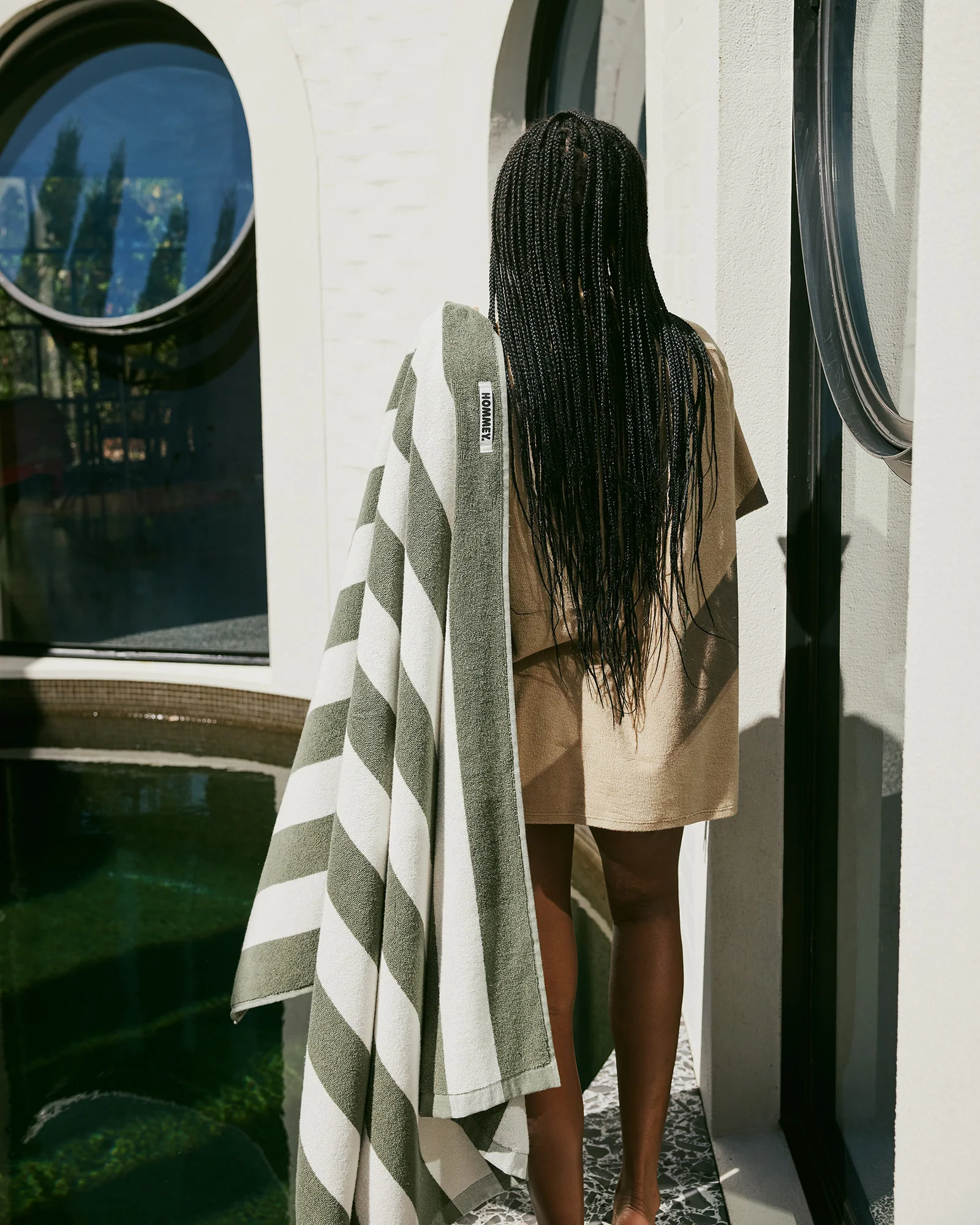 HOMMEY - BEACH TOWEL | MATCHA STRIPES