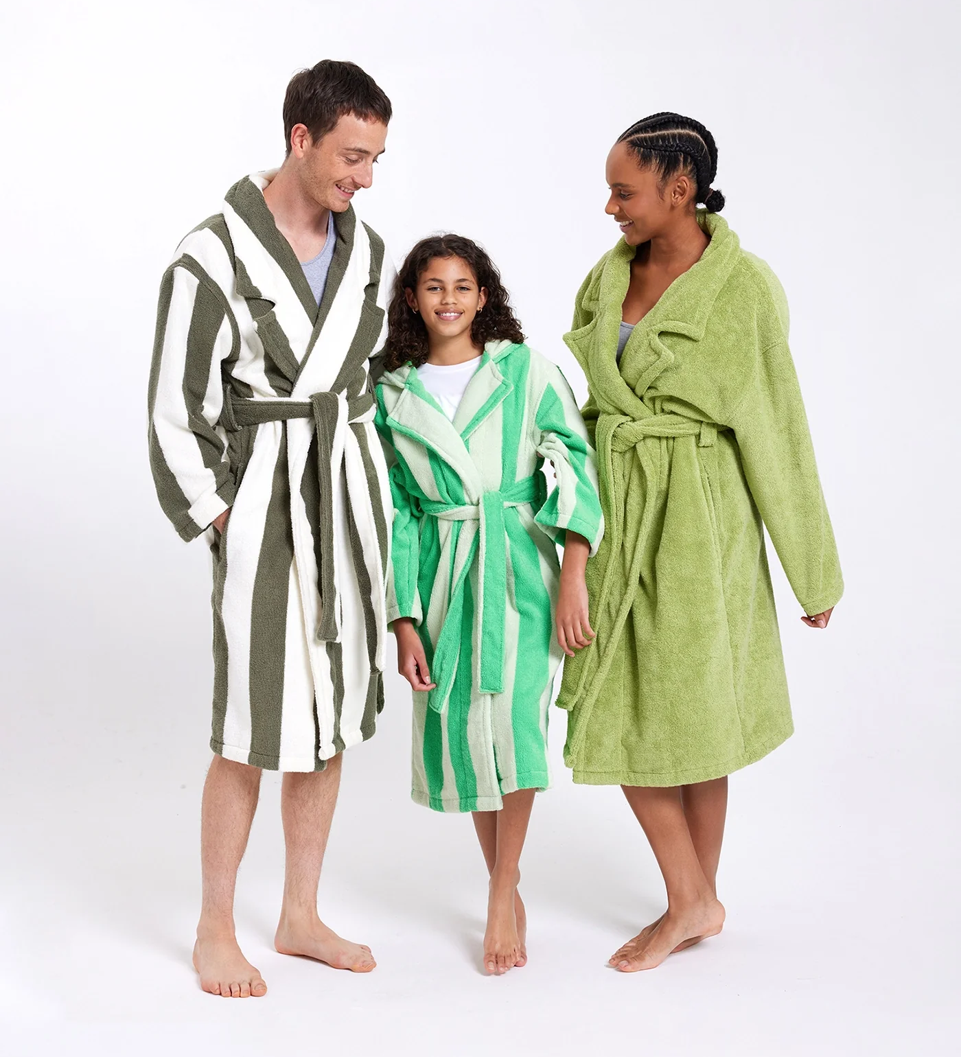 HOMMEY - ROBE | MATCHA STRIPES | S/M COTTON