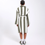 HOMMEY - ROBE | MATCHA STRIPES | S/M COTTON